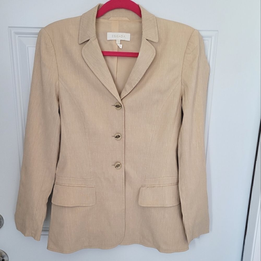 Vintage ESCADA Tan  wool/linen blend Size EU 34/ Small
